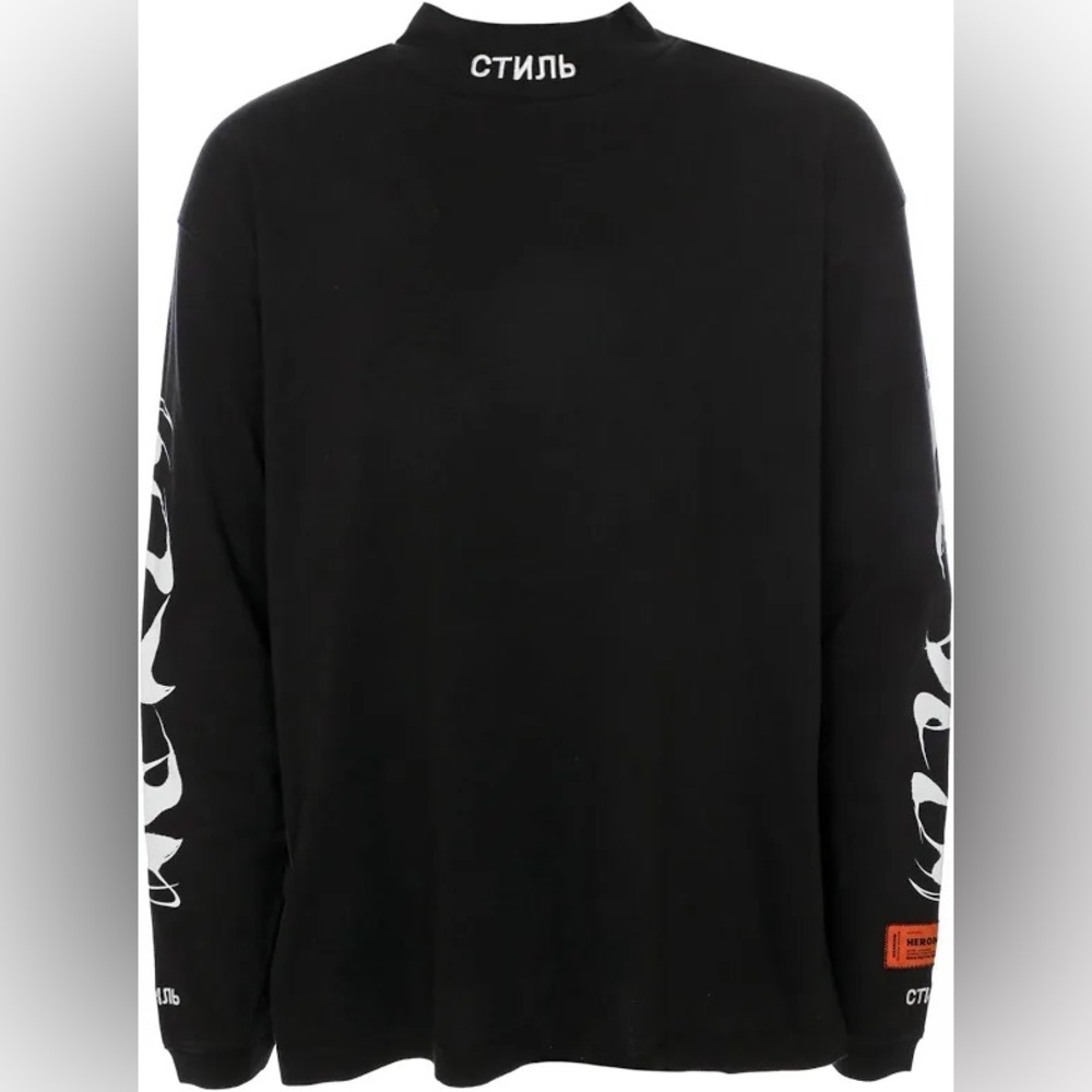 Heron Preston Mock Neck Brush Long Sleeve T-Shirt